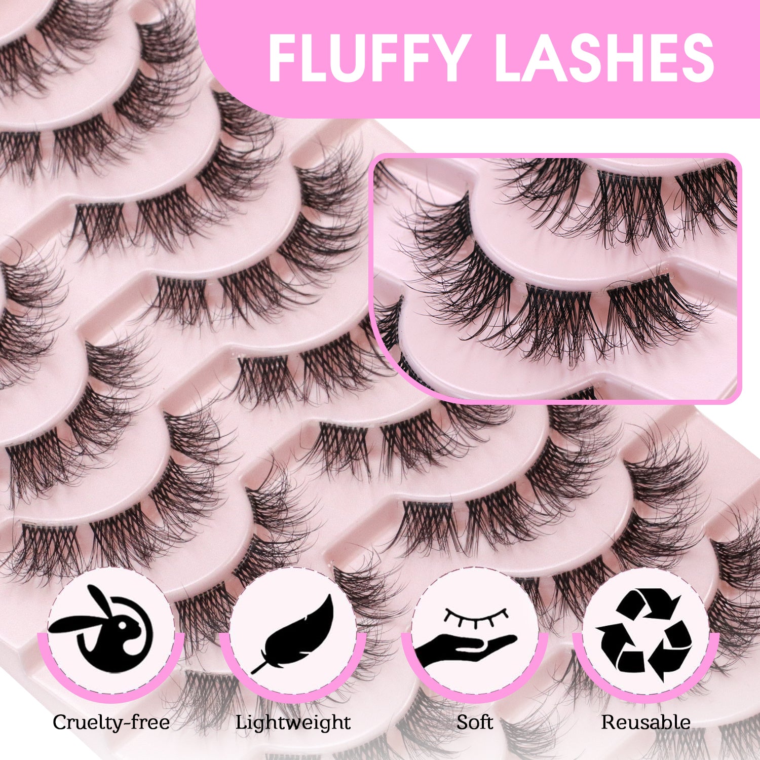 10 Pairs Faux Mink Value Lash Bundles-A27