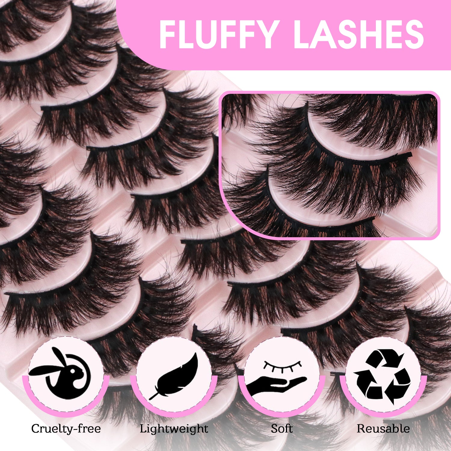 10 Pairs Faux Mink Value Lash Bundles-A31