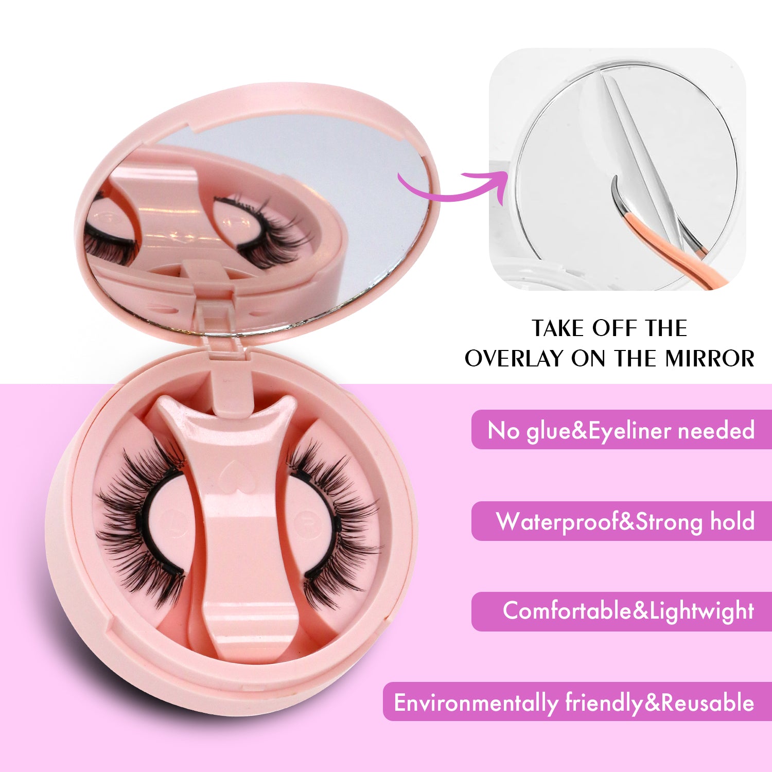 Magnetic False Lashes Kit – Wispy Volume, Easy to Apply with Tweezer #TG10