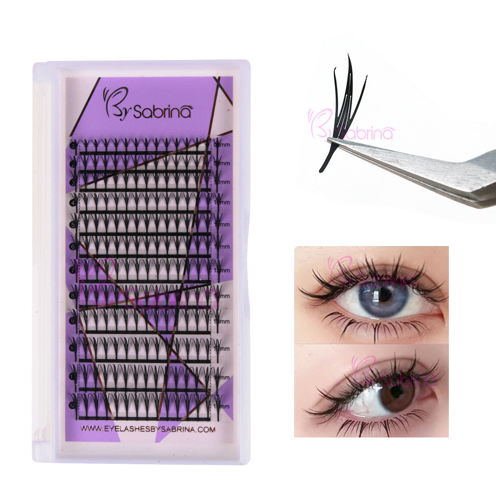 2. Sabrina Wispy Anime Lashes Fluffy Tower Tip Premade Volume #Type B