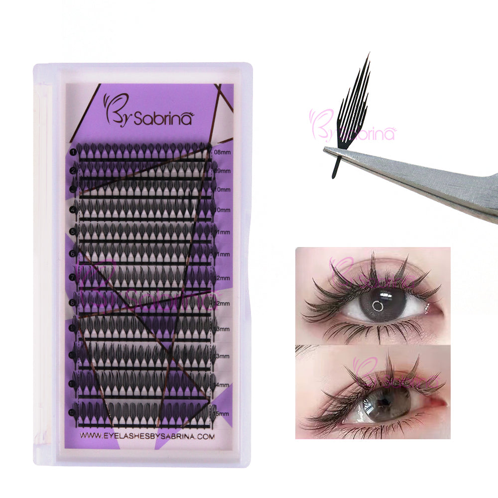 Wispy Anime Lashes Fluffy Tower Tip Premade Volume Eyelash Extensions #Type C