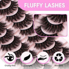 10 Pairs Faux Mink Value Lash Bundles-A31