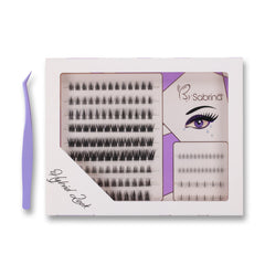 Hybrid Look Pre-Glued Lash Kit with 5 Styles Include Lower Lashes/Non-Sticky Tweezers