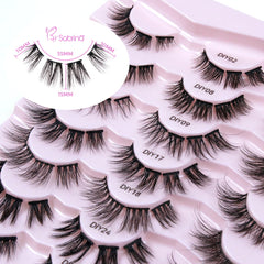 21 Styles Mixed Natural Wispy Cat Eye Lash DIY Eyelashes Extension at Home for Most Eye Shapes