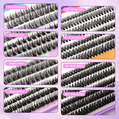 8-in-1 No Glue Lash Book Set - Self-Adhesive Eyelash Extension Kit with Anti-Stick Tweezers